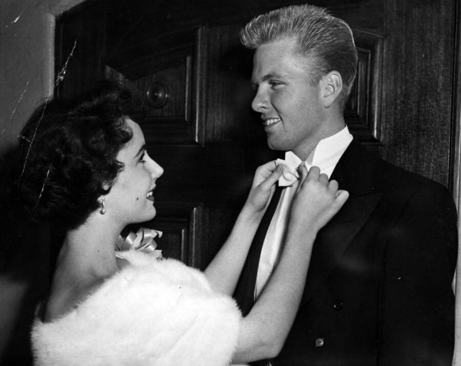 Elizabeth Taylor With Her Prom Date