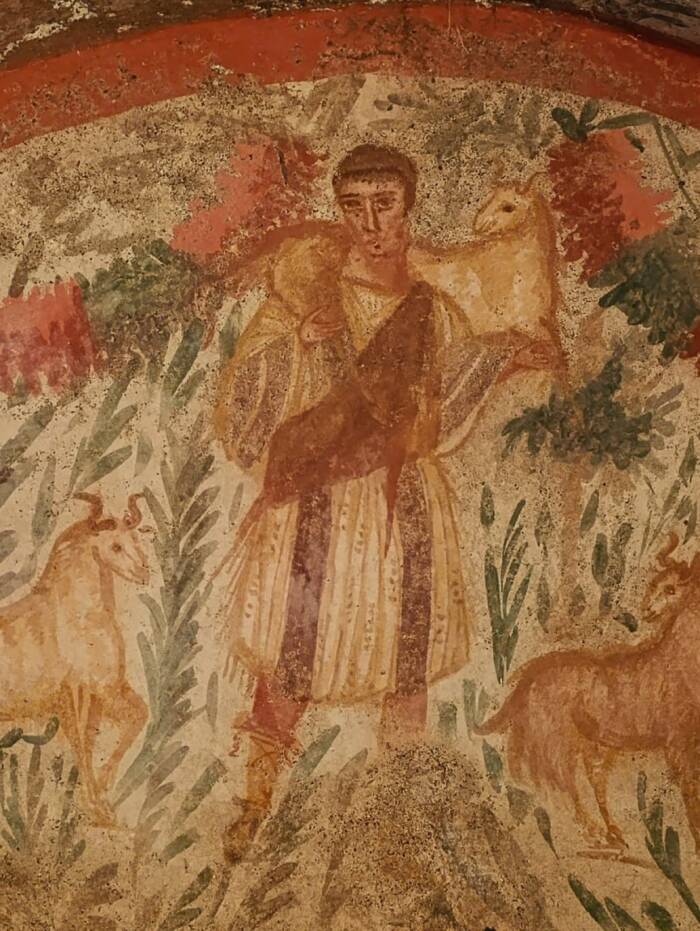 Jesus The Good Shepherd Fresco