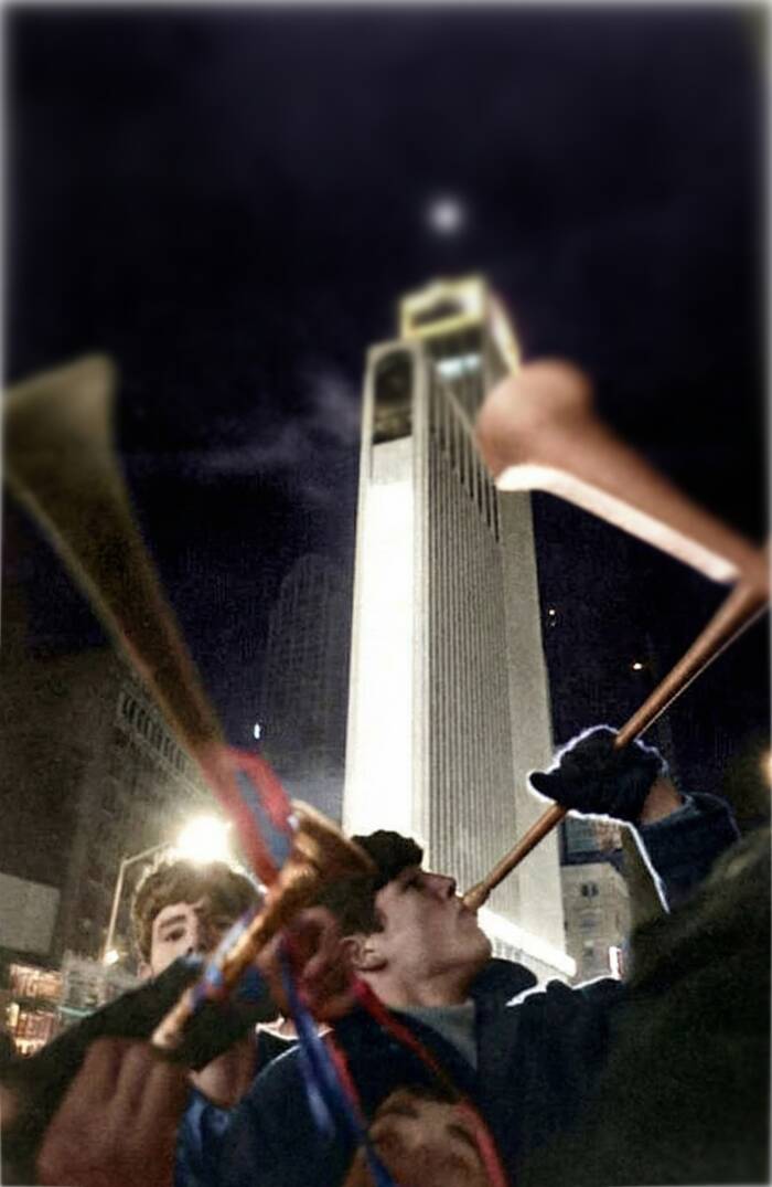 New Year Horn Blowing