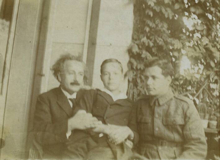 Albert Einstein With Sons