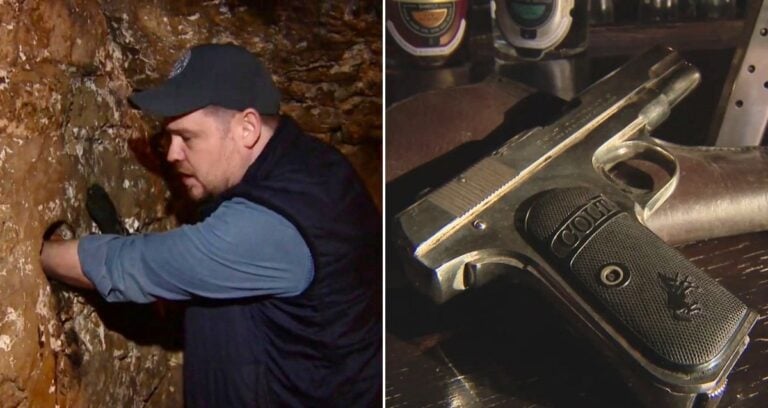 Hole In The Wall Alongside Antique Pistol Featured