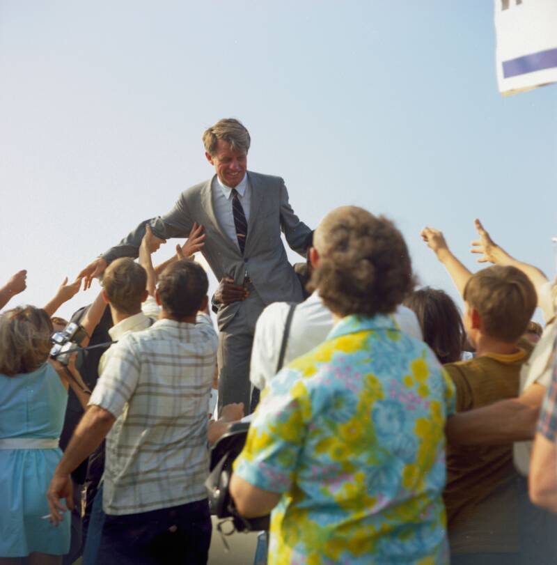 RFK Speaking To Supporters Before His Death