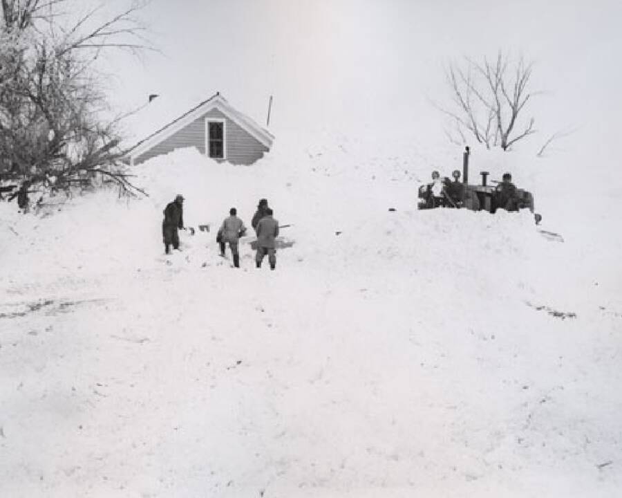 Snow Drifts During The North Dakota Blizzard Of 1966