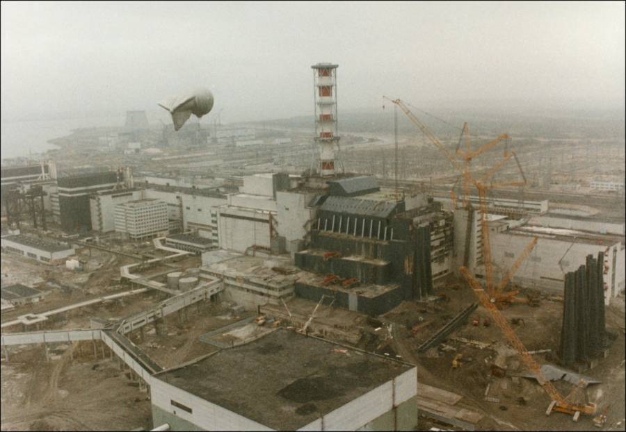 Aerial View Of Reactor Unit 4 In 1986