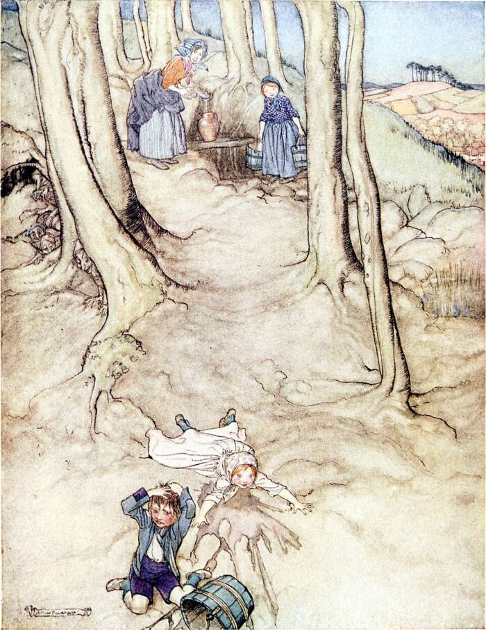 Children Falling Down A Hill