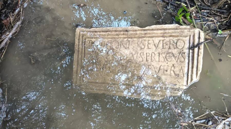 Ancient Roman Tombstone In Livorno