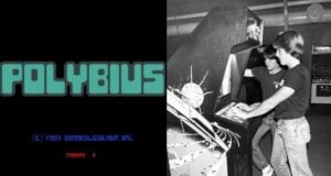 Polybius Alongside Kids Playing Arcade Game Featured