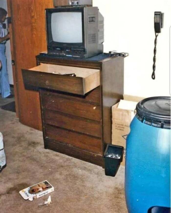 TV Stand And Barrel Of Torsos