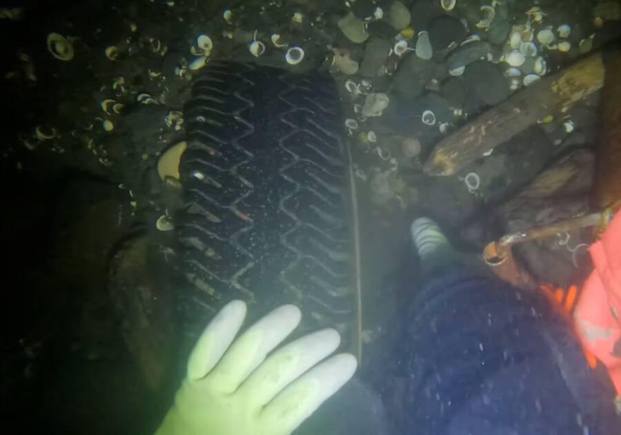Martin Family Car In Columbia River