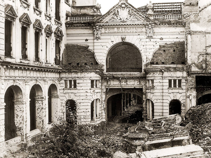 Destroyed Philharmonie Building