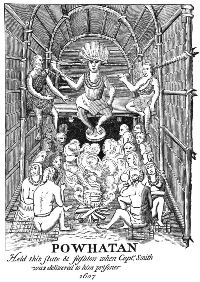 Chief Powhatan Woodcut