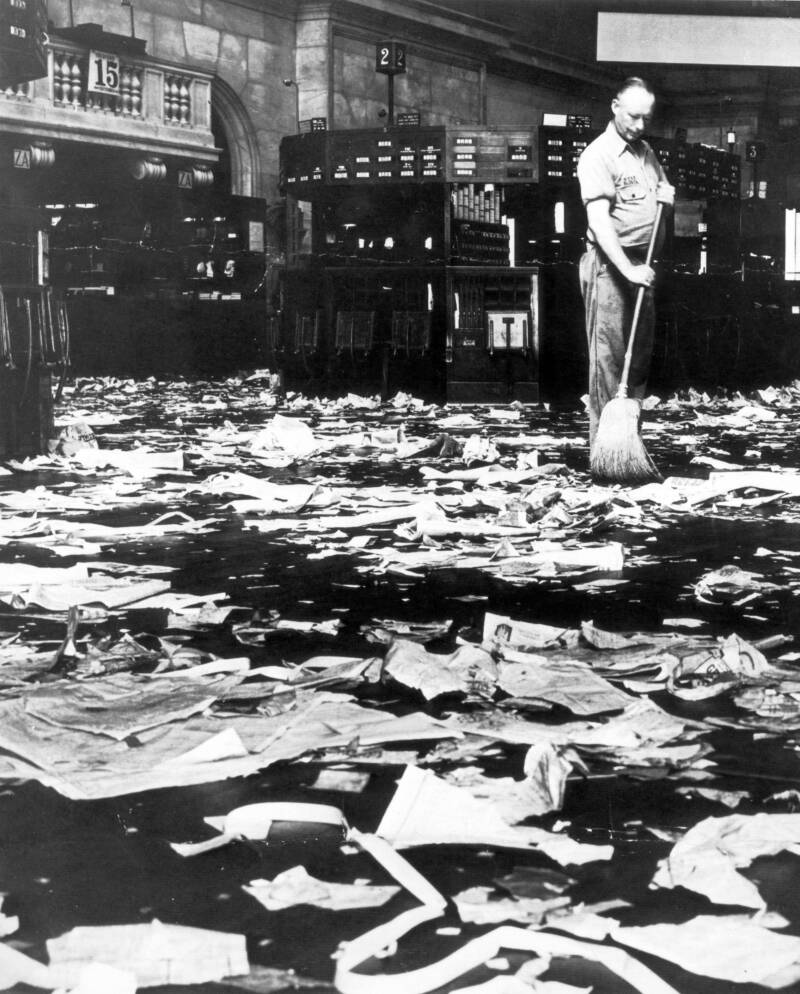 Stock Exchange Floor After Black Tuesday
