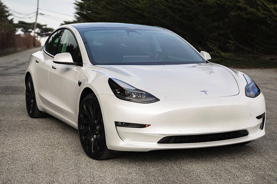 Tesla Parked On Roadside