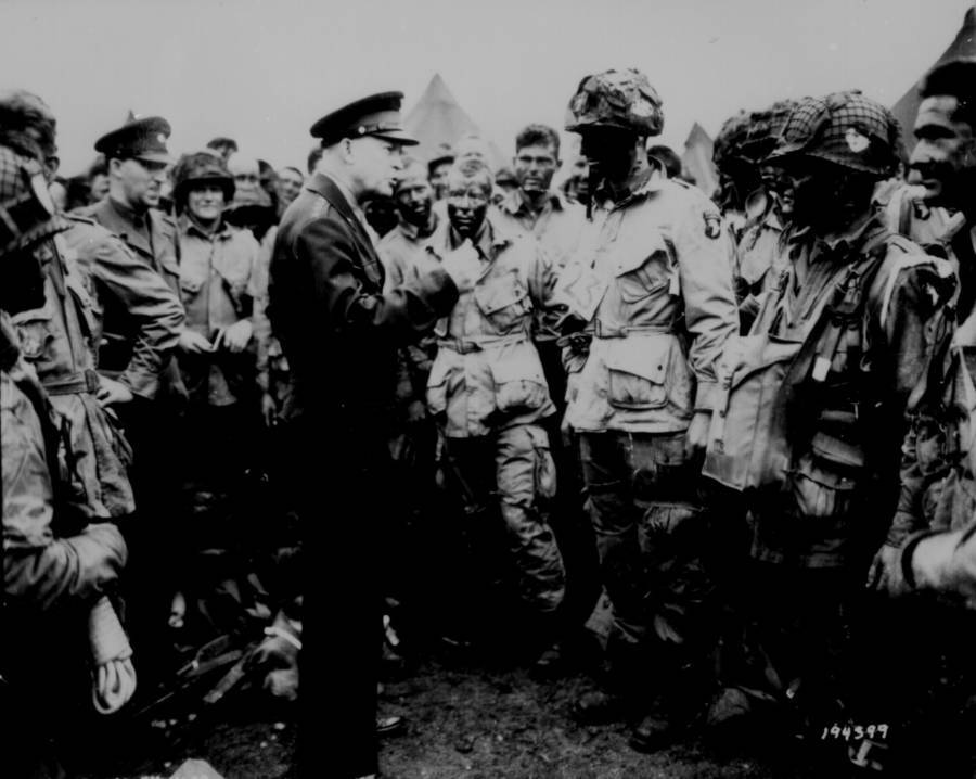 Dwight D Eisenhower Addressing Soldiers