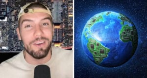 Man Explaining Motherboard Earth Theory