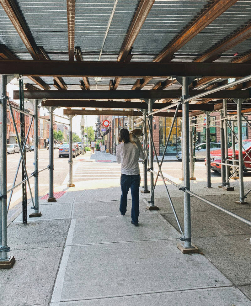 Sidewalk Shed In New York
