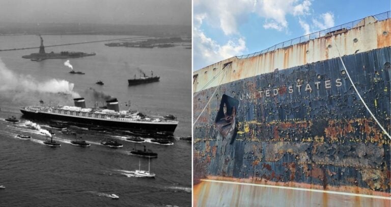 Ss United States Alongside Rusted Hull Featured