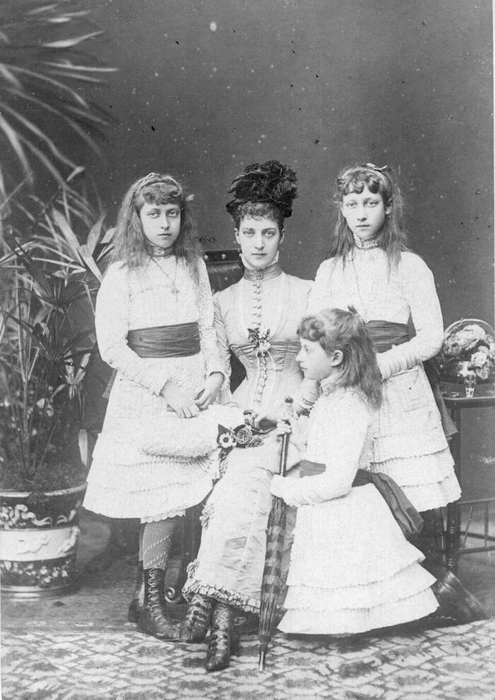 The Princess Of Wales With Her Daughters