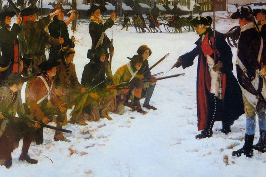Baron Von Steuben Drilling Troops At Valley Forge