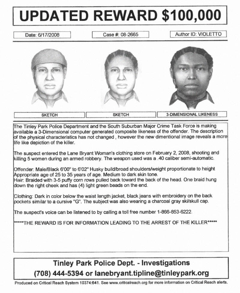 Lane Bryant Murder Case Wanted Poster