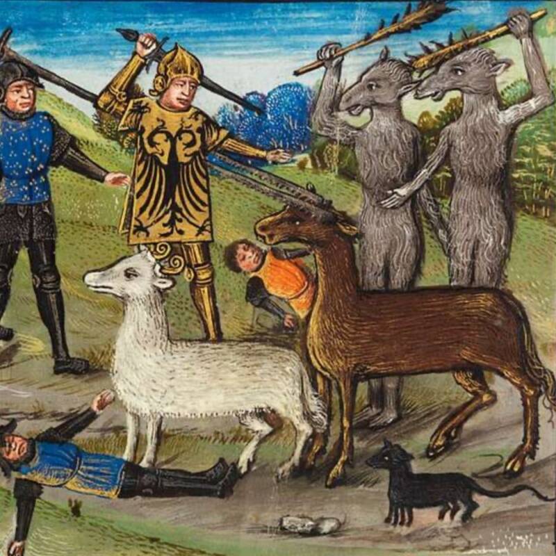 Alexander The Great Fighting Dog-Headed Men