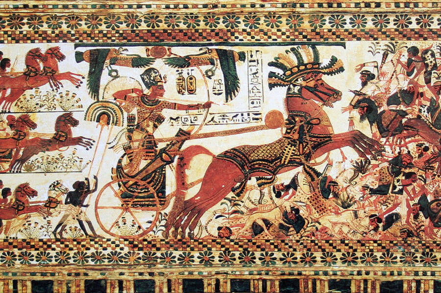 The Pharaoh Tutankhamun Destroying His Enemies